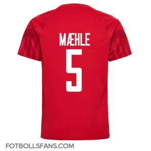 Danmark Joakim Maehle #5 Replika Hemmatröja VM 2022 Kortärmad